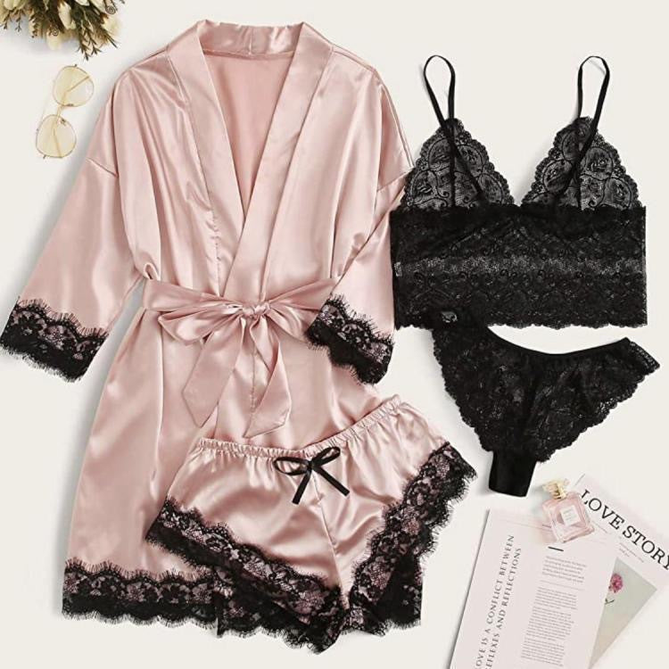 💖 Ensemble Pyjama 4 Pièces pour Femme – Confort, Élégance et Style 🌙